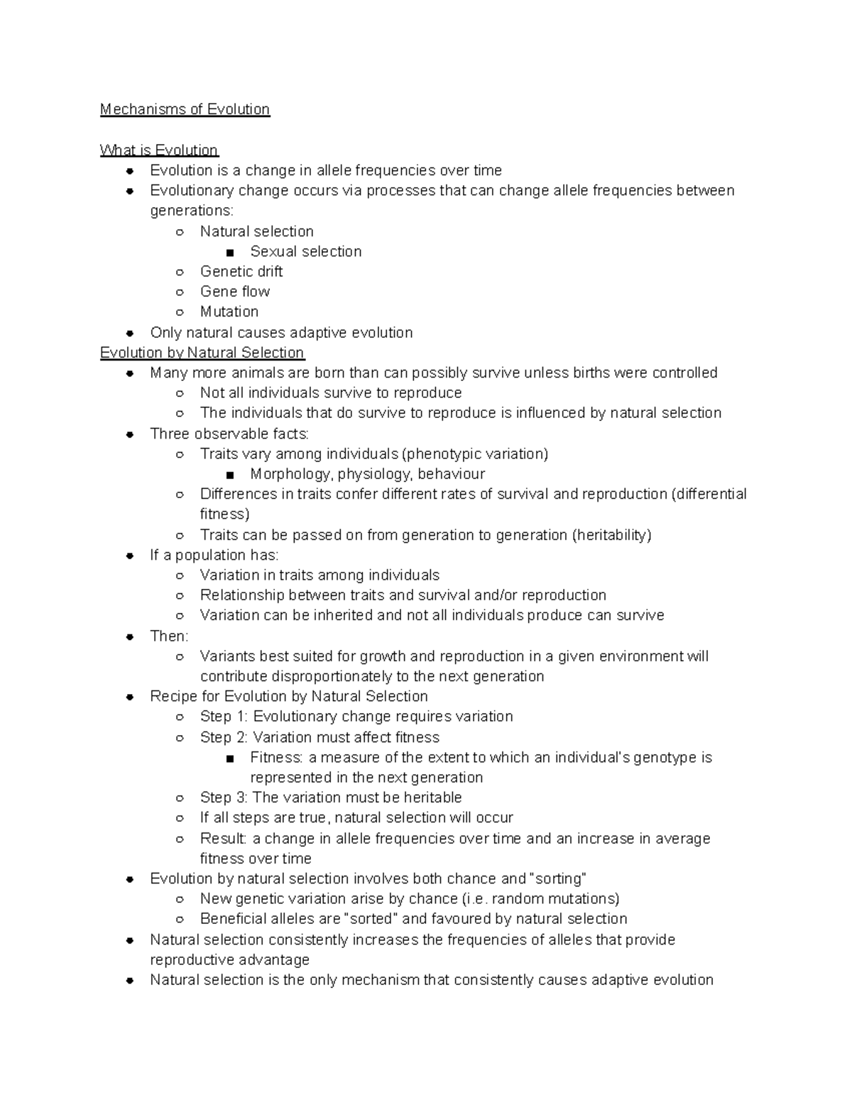 BIOL 1020H - Lecture #11 - BIOL 1020H - TrentU - Studocu