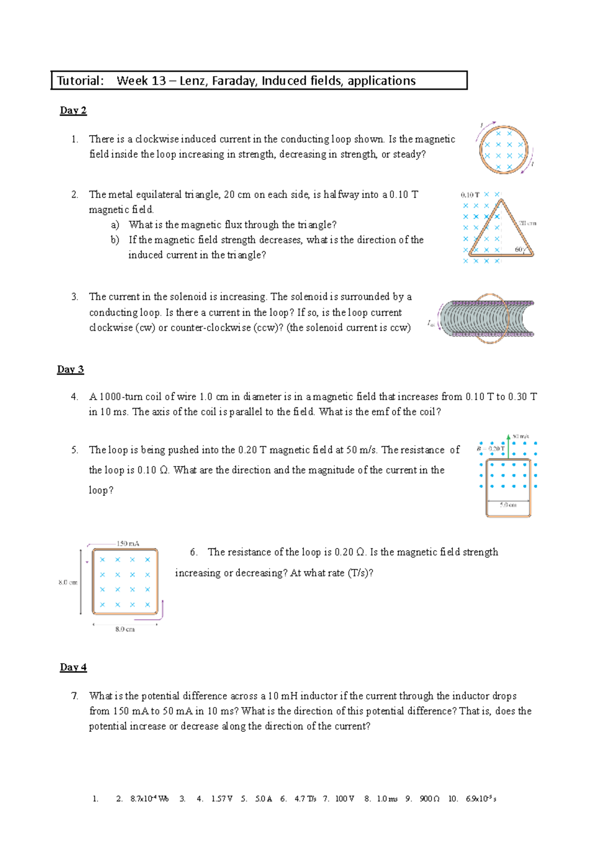 Tutorial week docx - This belongs to PHY1015which is the equivalent to ...