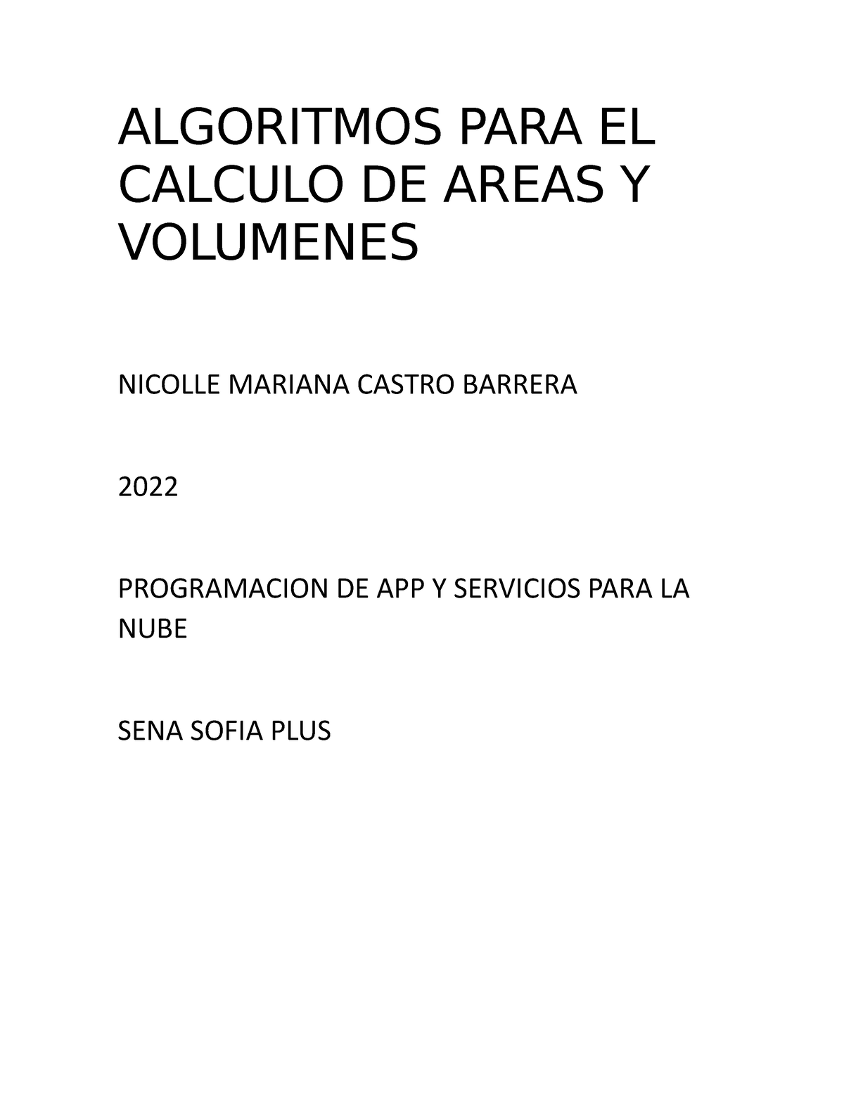 Algoritmos PARA EL Calculo DE Areas Y Volumenes - ALGORITMOS PARA EL ...