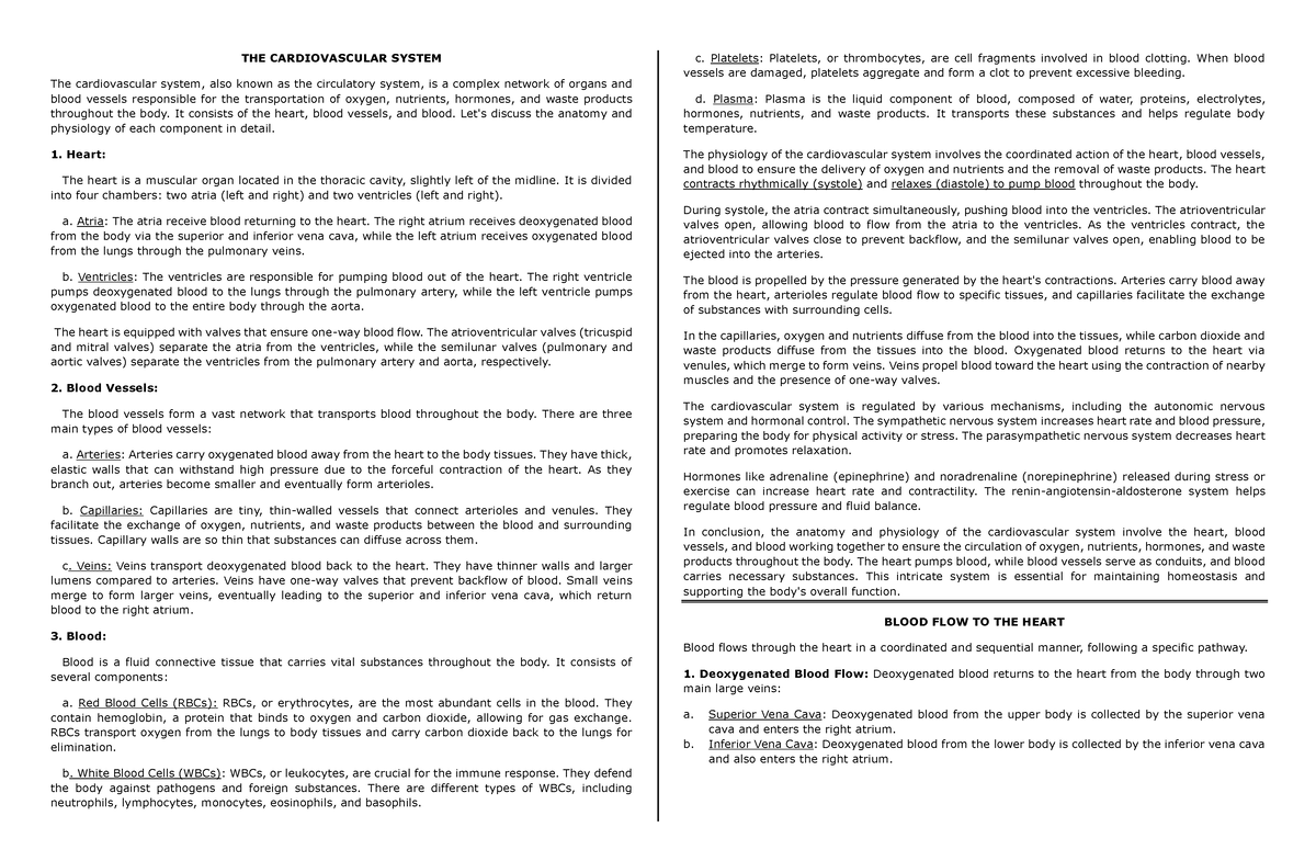 THE Cardiovascular System AND ITS Disorders - THE CARDIOVASCULAR SYSTEM ...