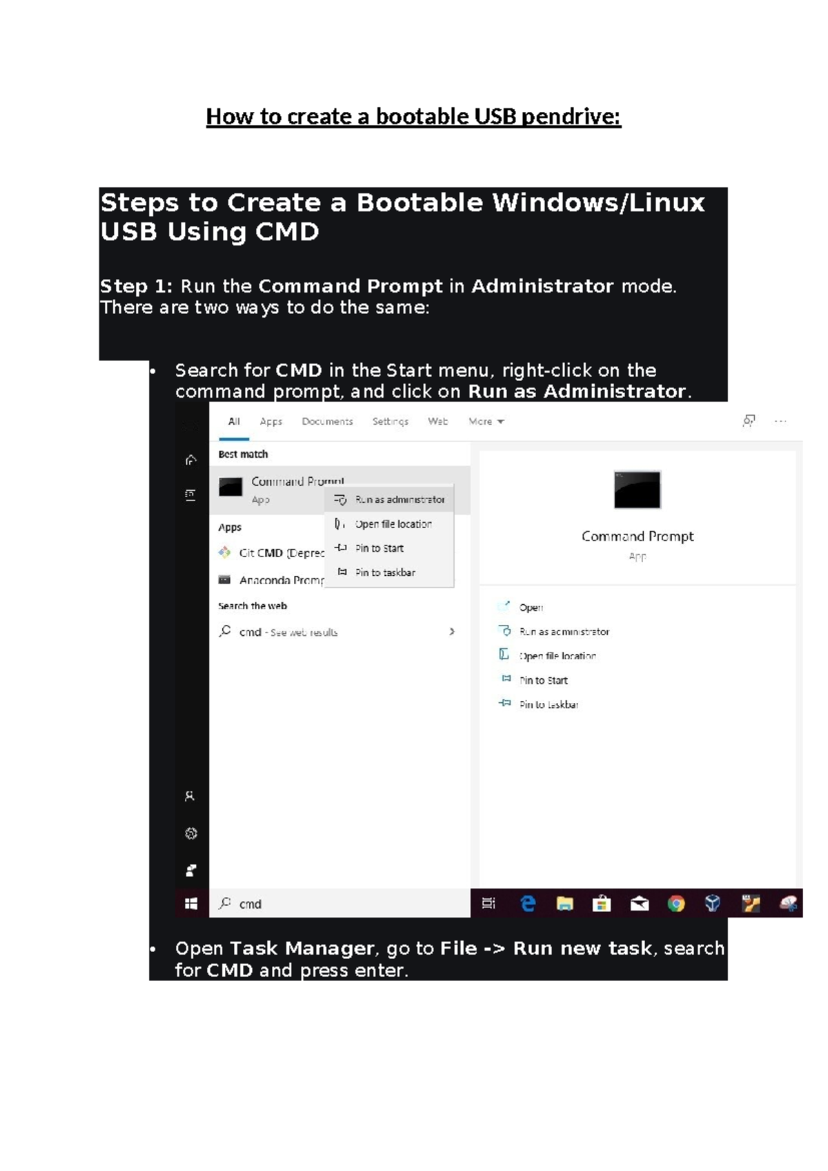 How to create a bootable USB pendrive - There are two ways to do the ...