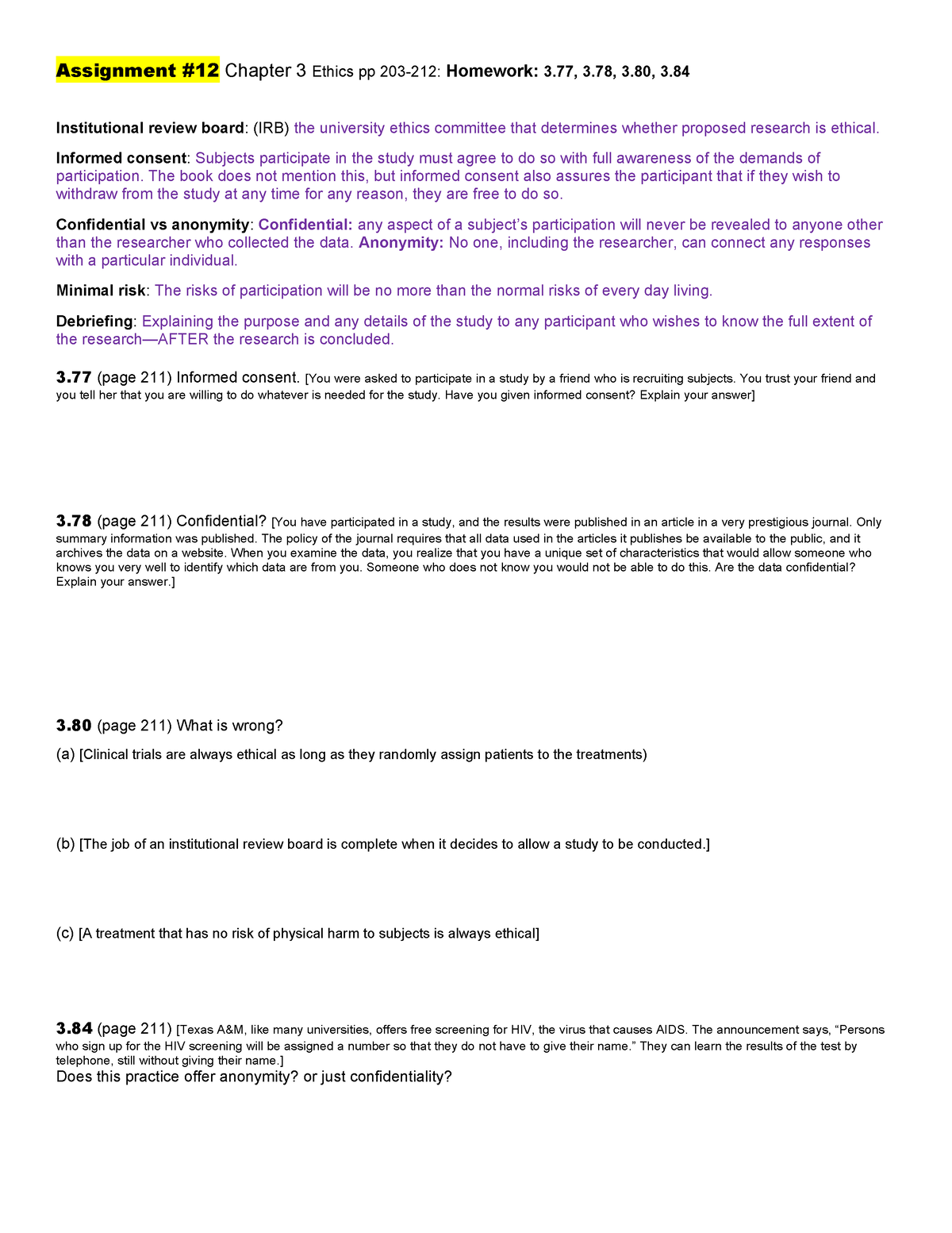 UA Stat Assignment #12 - Darren George - Assignment #12 Chapter 3 ...