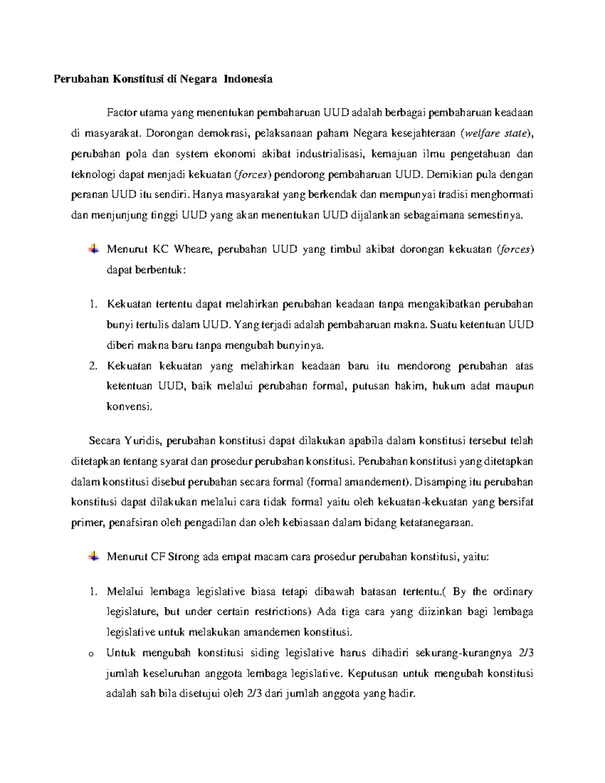 Perubahan Konstitusi Di Negara 2 - Dorongan Demokrasi, Pelaksanaan ...