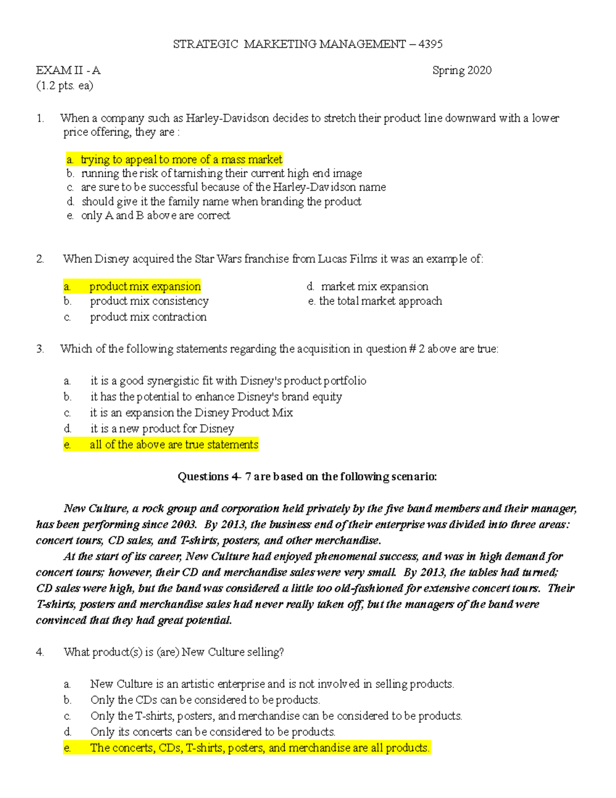 strategic management case study final exam