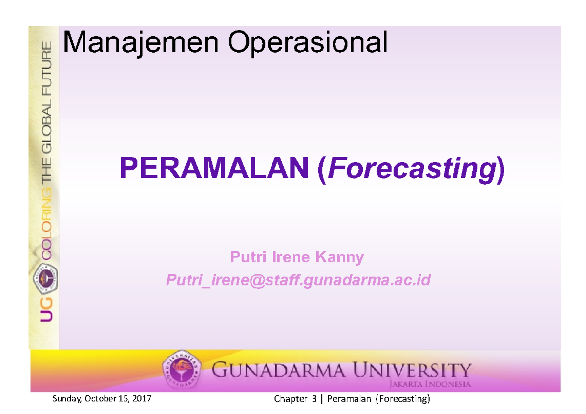 3. . Peramalan (Forecasting) - Manajemen Operasional PERAMALAN ...