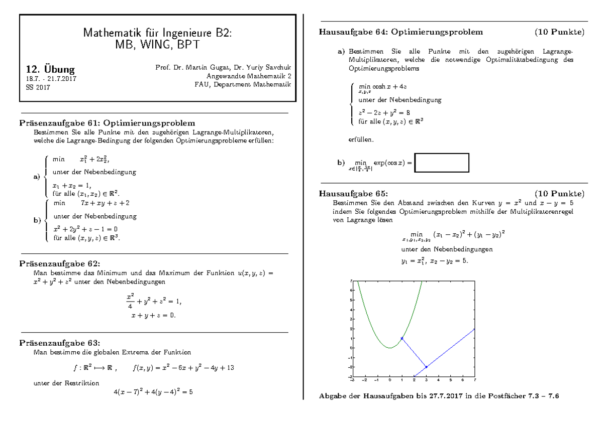 B1Uebung 12 Angabe - Mathematik B2 - Mathematik F ̈ur Ingenieure B2: MB ...