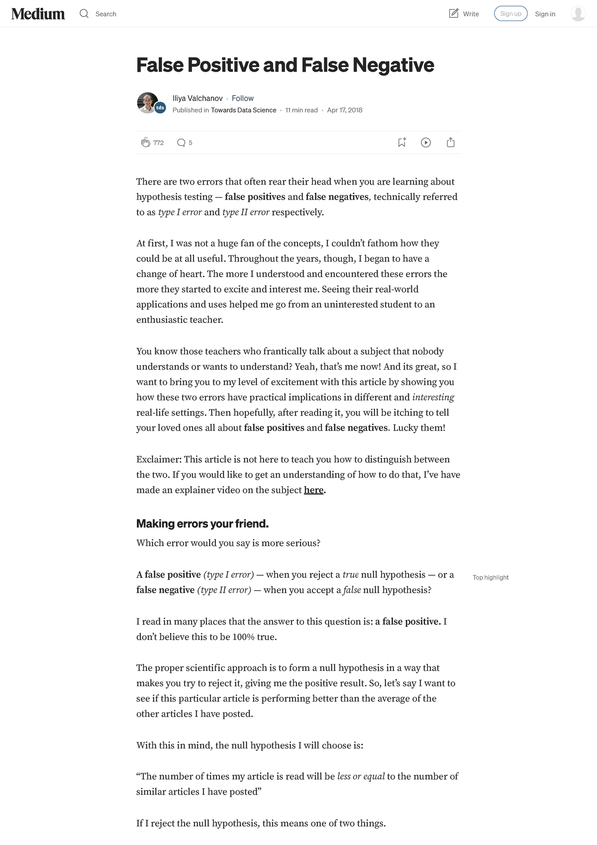 False Positive and False Negative by Iliya Valchanov Towards Data ...