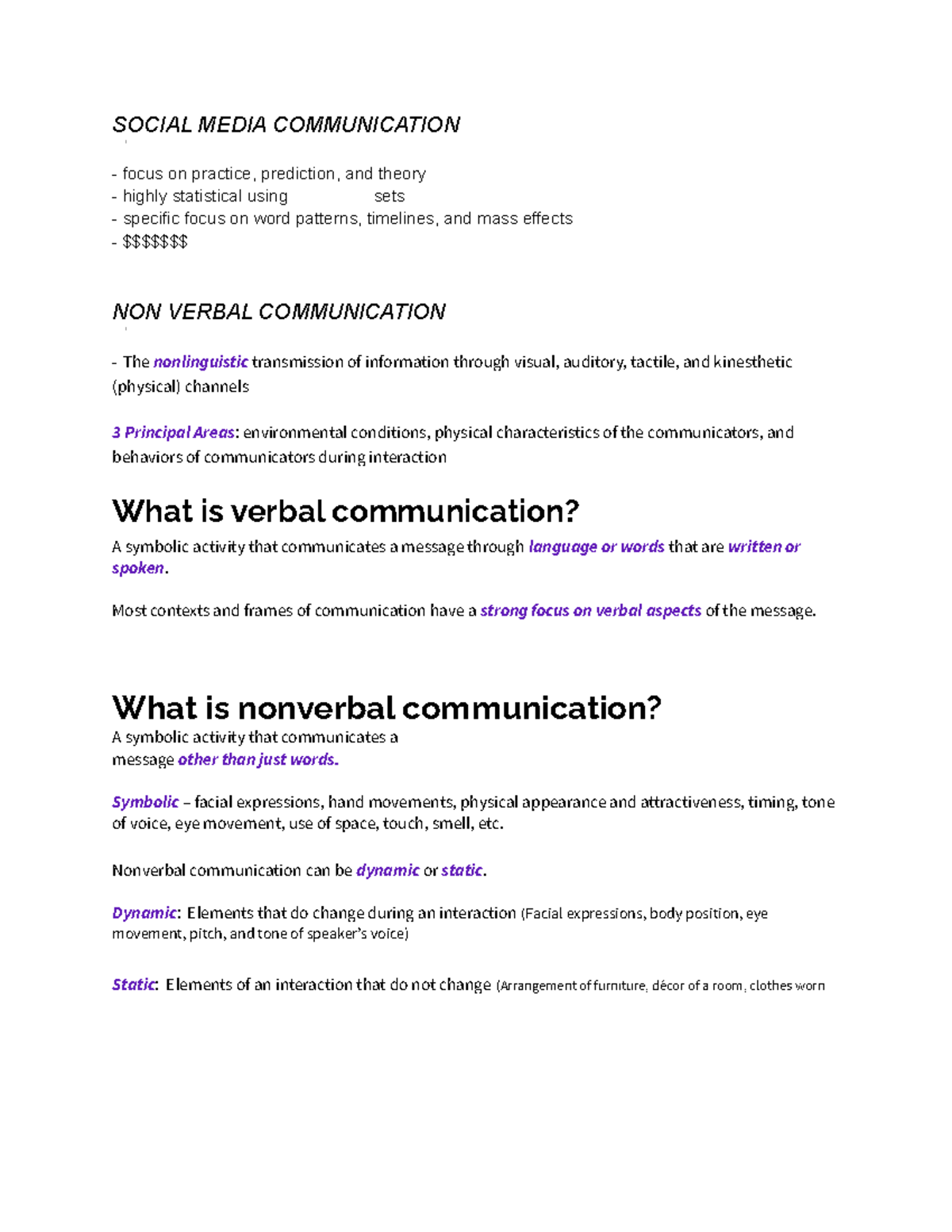 Intro TO COMM EXAM 1 Notes - SOCIAL MEDIA COMMUNICATION focus on ...