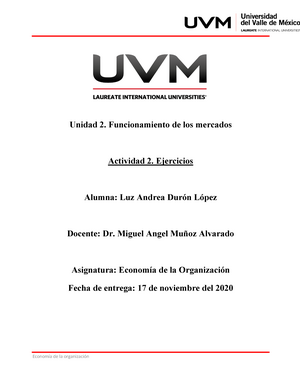 Actividad 1 Economia - UNIVERSIDAD CNCI VIRTUAL. MATERIA: M3 ECONOMÍA ...