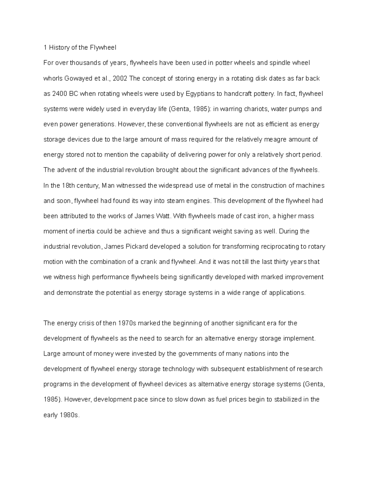 Interlaminar Stress Behaviour of the Flywheel Rotor - 1 History of the ...
