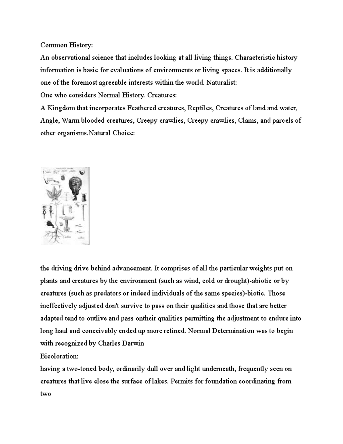 Natrual history - Common History: An observational science that ...