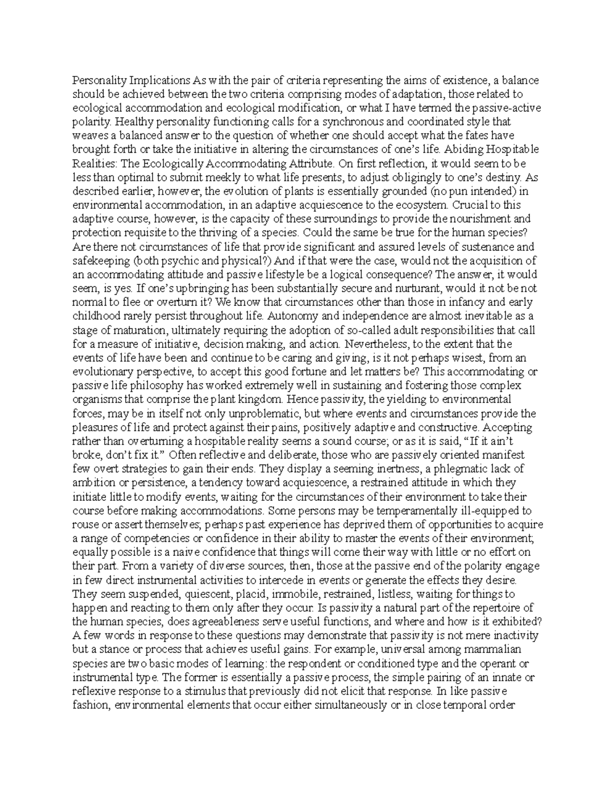 2 Personality Implications As with the pair of criteria representing ...