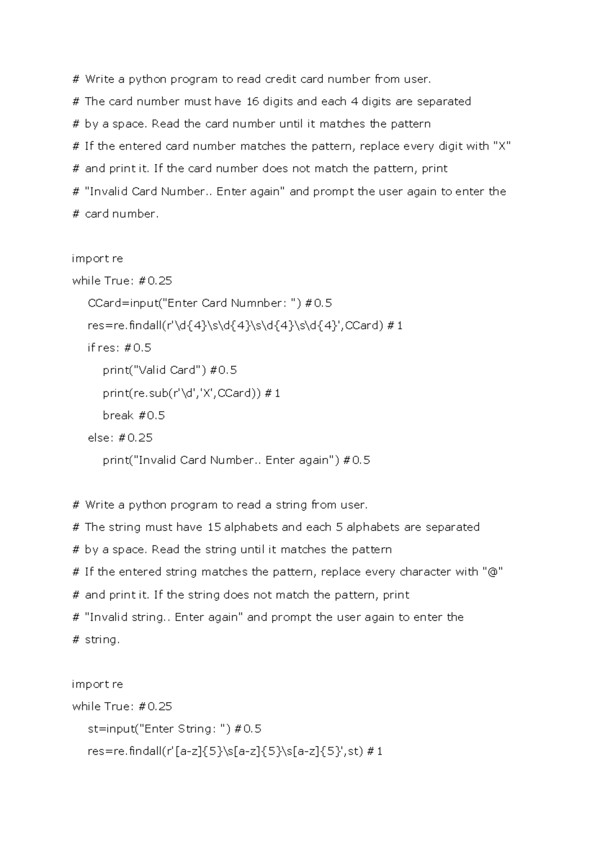 Question with key - Copy - Write a python program to read credit card ...