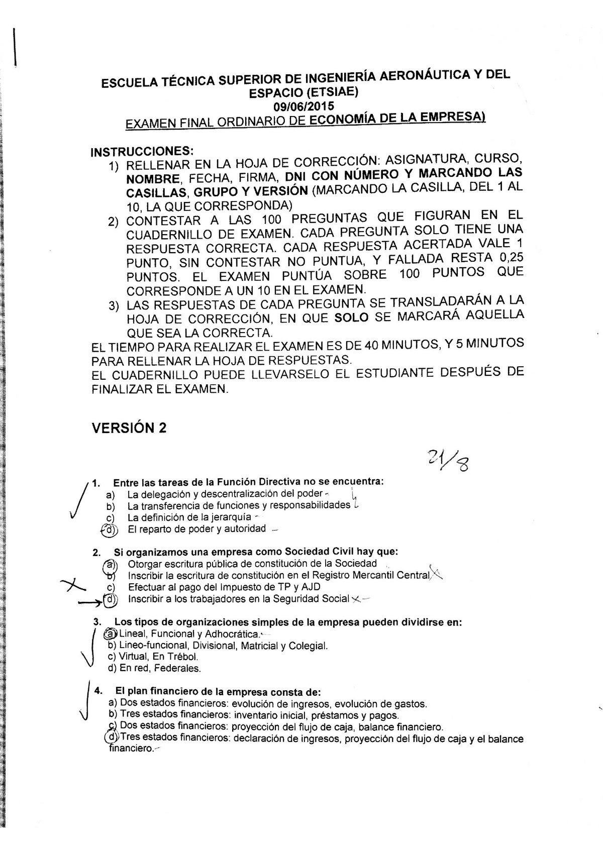 Examen final ESCUELA TECNlCA SUPERIOR DE INGENIERlA AERONAUTICA