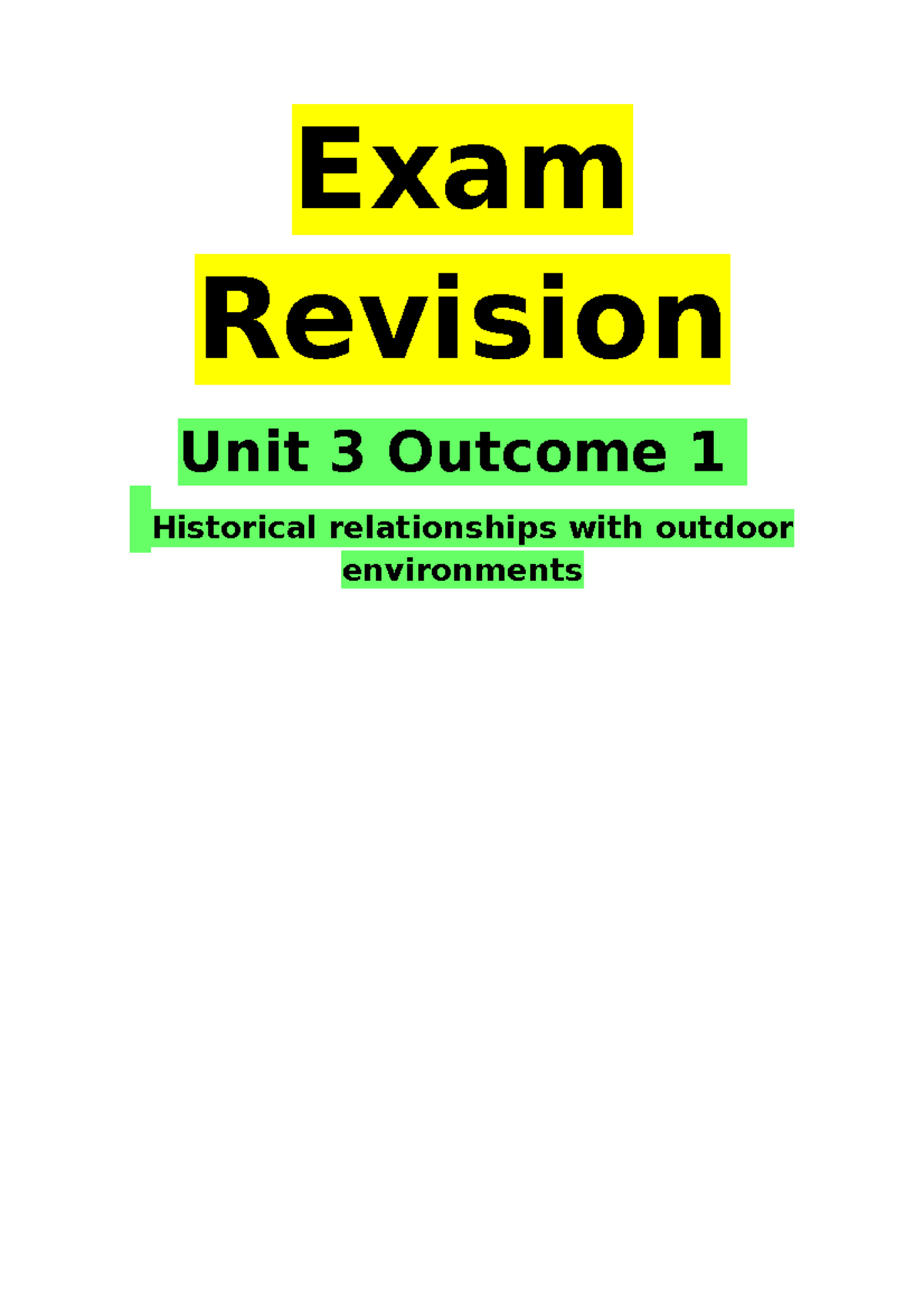 Unit 3 revision booklet 2015 - Exam Revision Unit 3 Outcome 1 ...