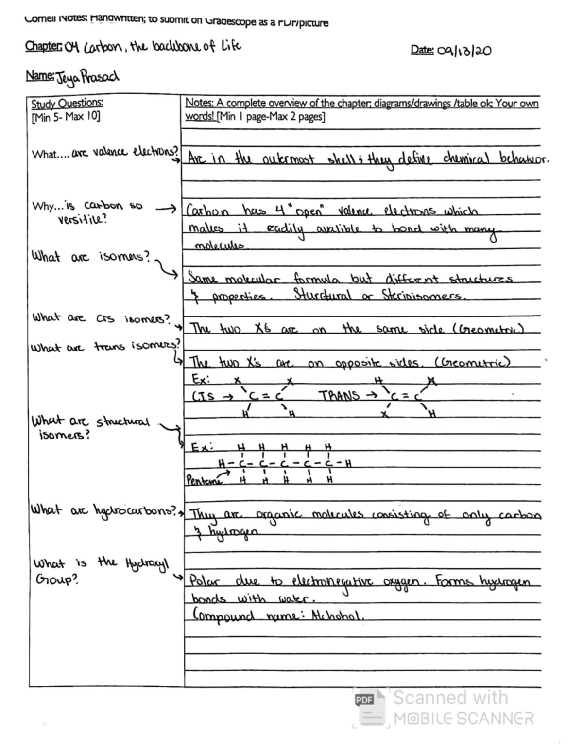 Bio Chapter 04 notes Dillon FSU Biology - Lomell Notes: TO submit on ...