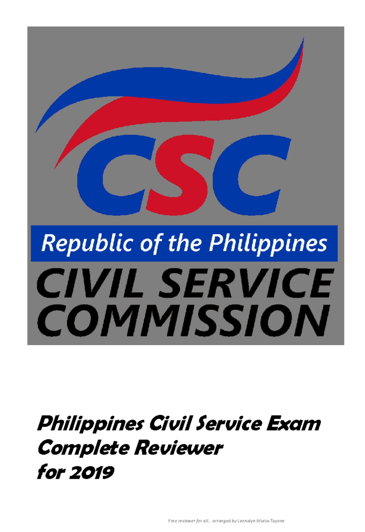 Civil Service Reviewer Philippines Civil Service Exam Complete 