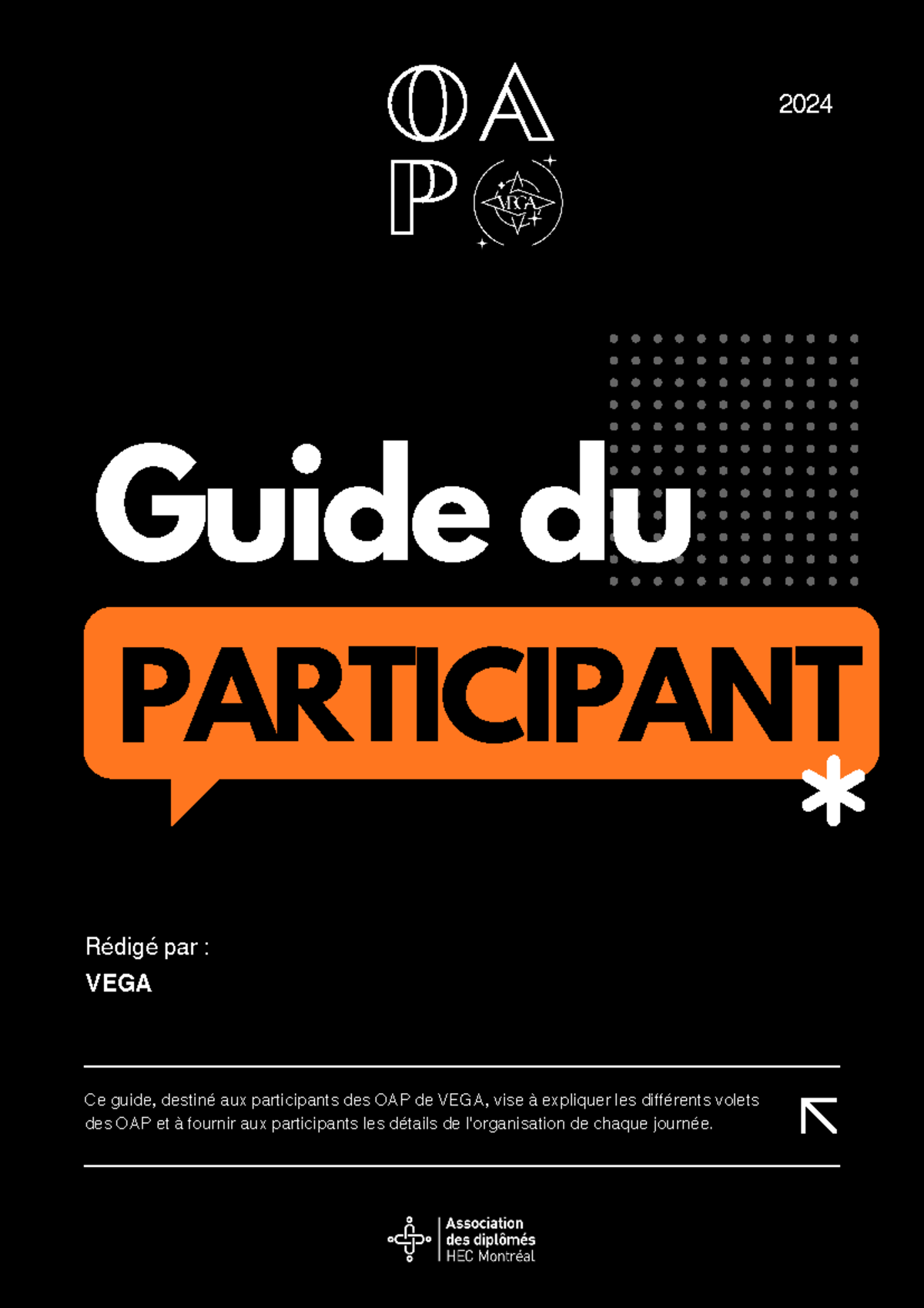Guide du participant OAP VEGA 2024 - 2024 OA P Guide du PARTICIPANT Ce ...