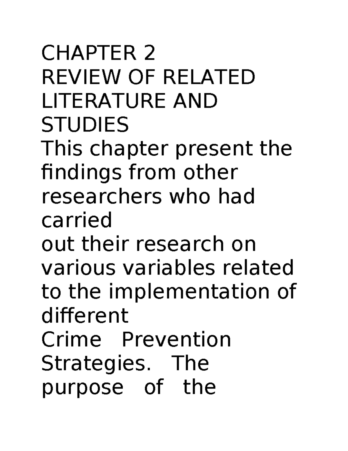 RRL - questionnaire - CHAPTER 2 REVIEW OF RELATED LITERATURE AND ...