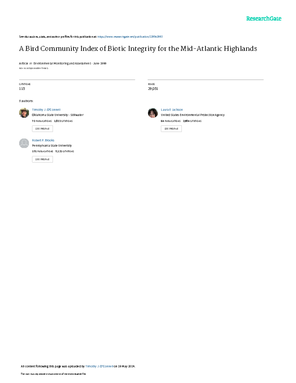 A_Bird_Community_Index_of_Biotic_Integrity - See discussions, stats ...