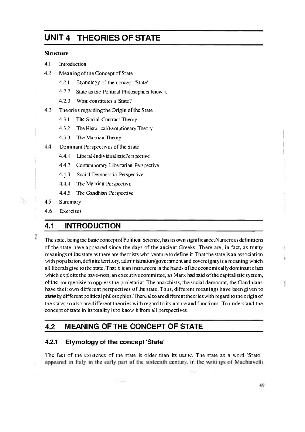 Unit 4 Theories Of State 4 THEORIES OF STATE Structure 4 Introduction 