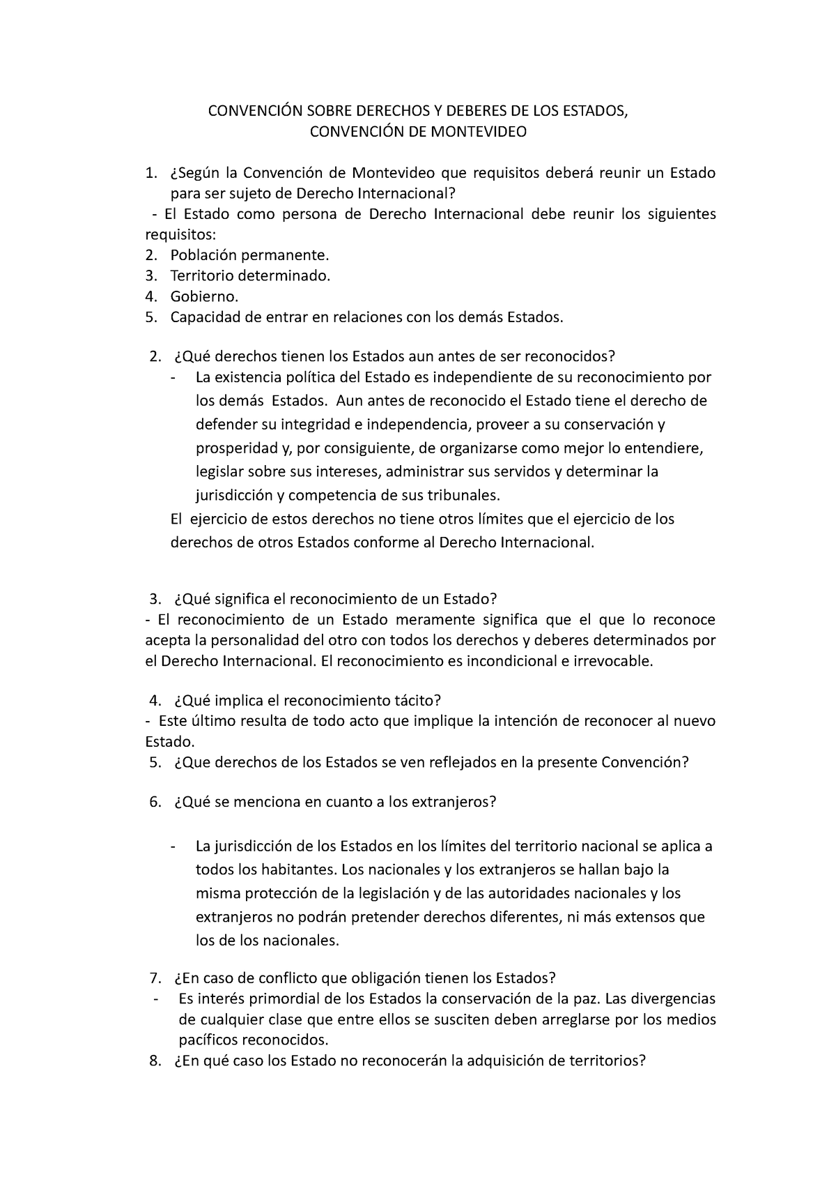 Convención Sobre Derechos Y Deberes DE LOS Estados - CONVENCIÓN SOBRE ...