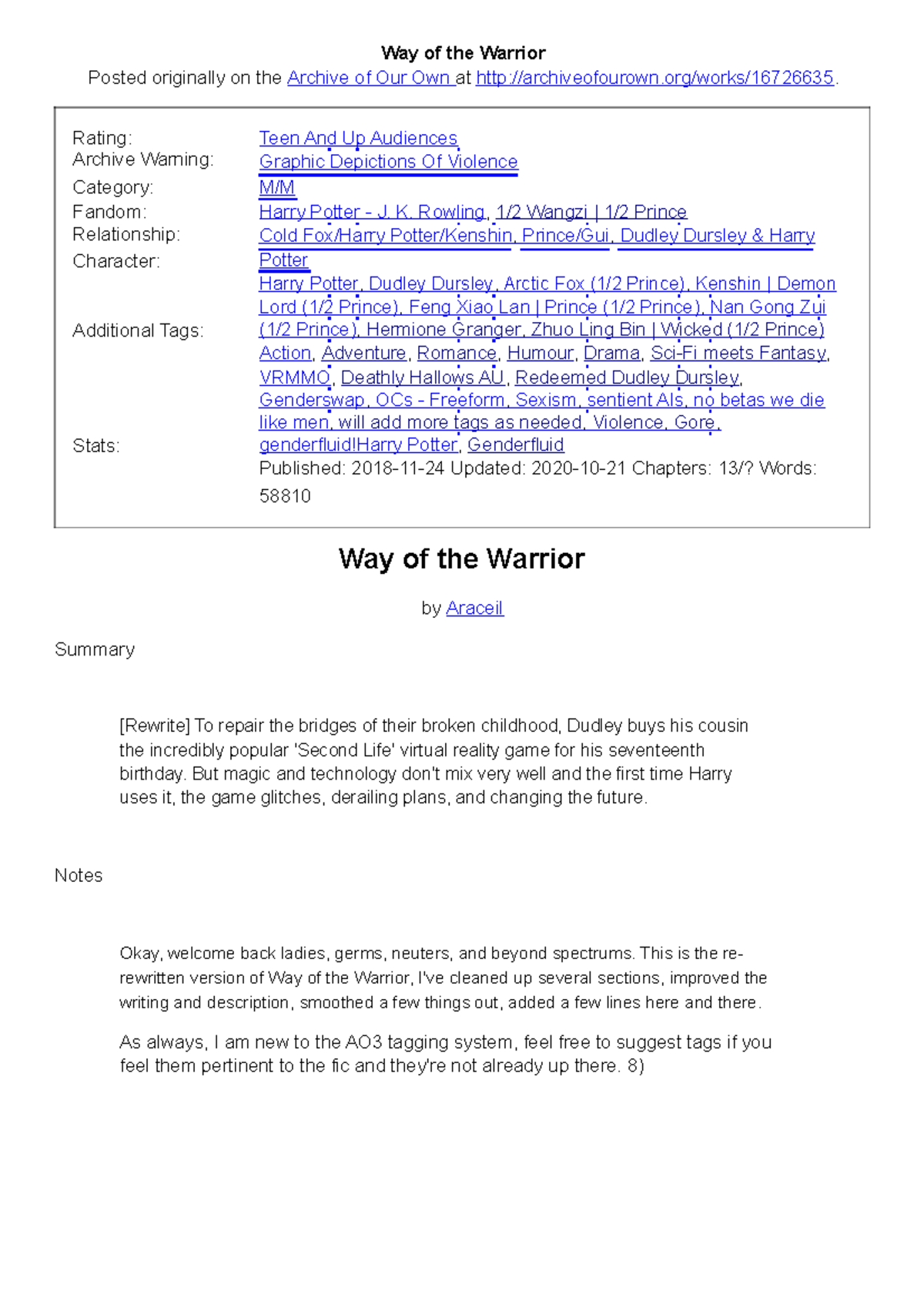 Way of the Warrior - HOPE IT HELPS - Way of the Warrior Posted ...