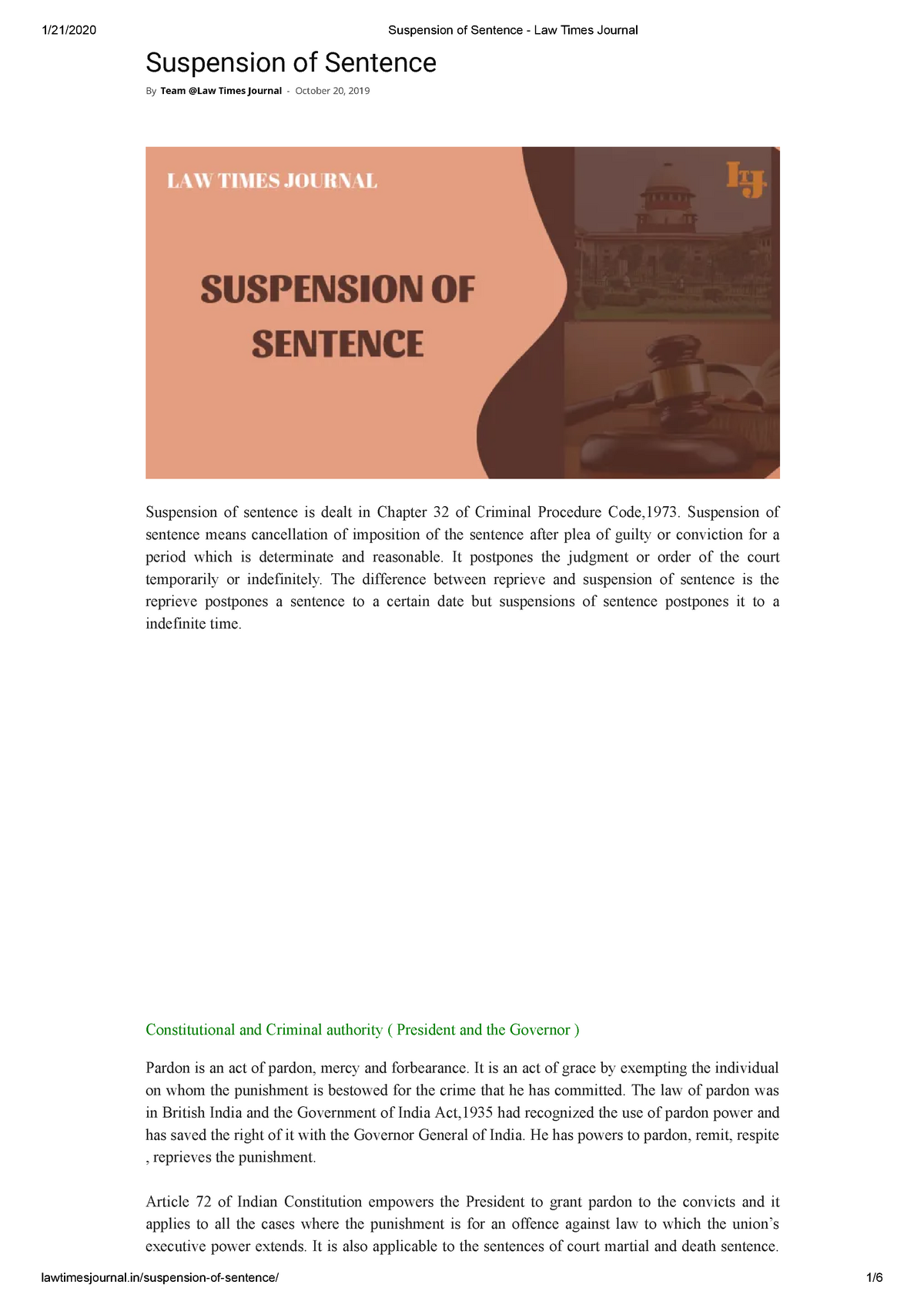 what does suspended imposition of sentence mean