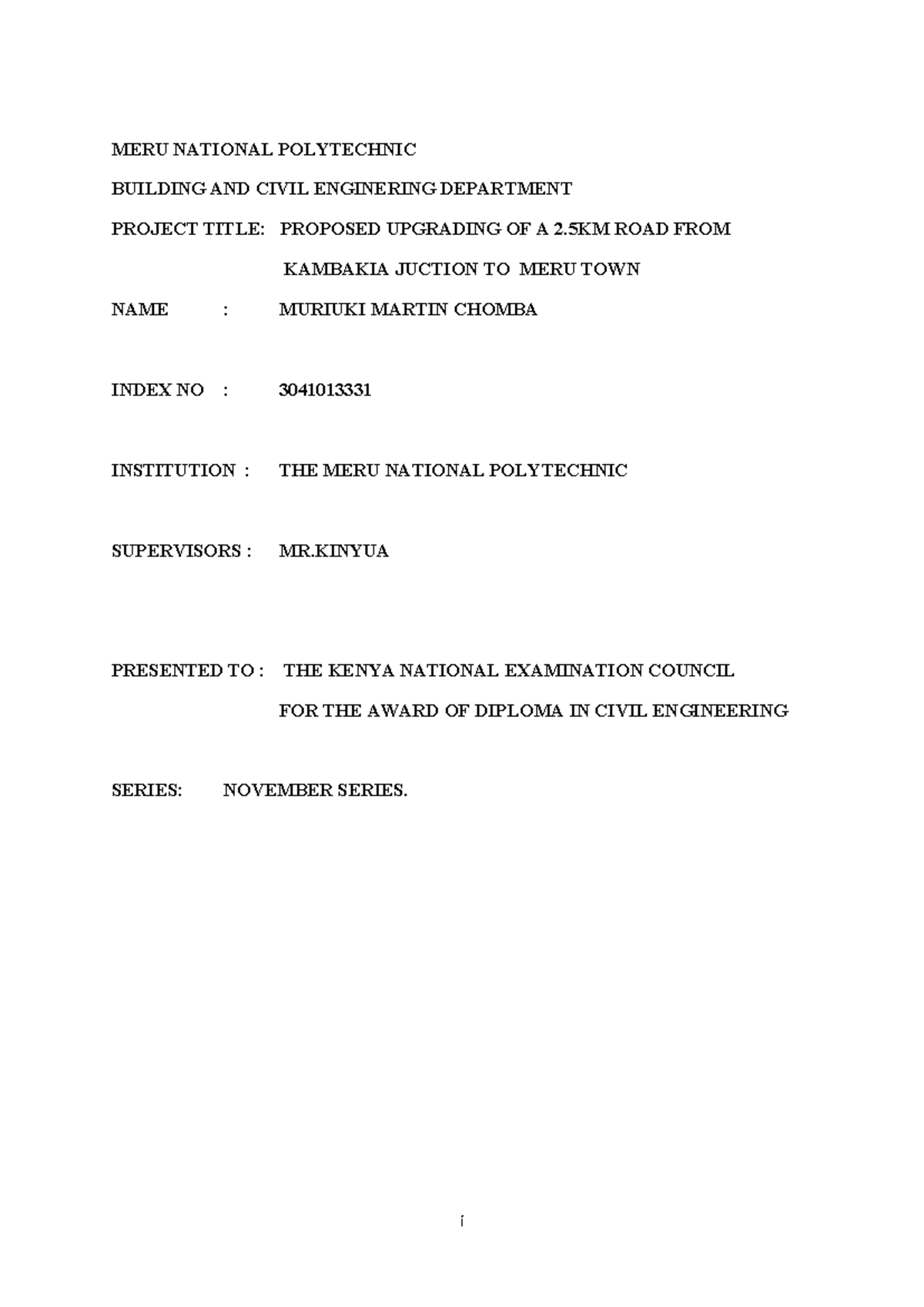 Project - Copy 1634493262000 - MERU NATIONAL POLYTECHNIC BUILDING AND ...