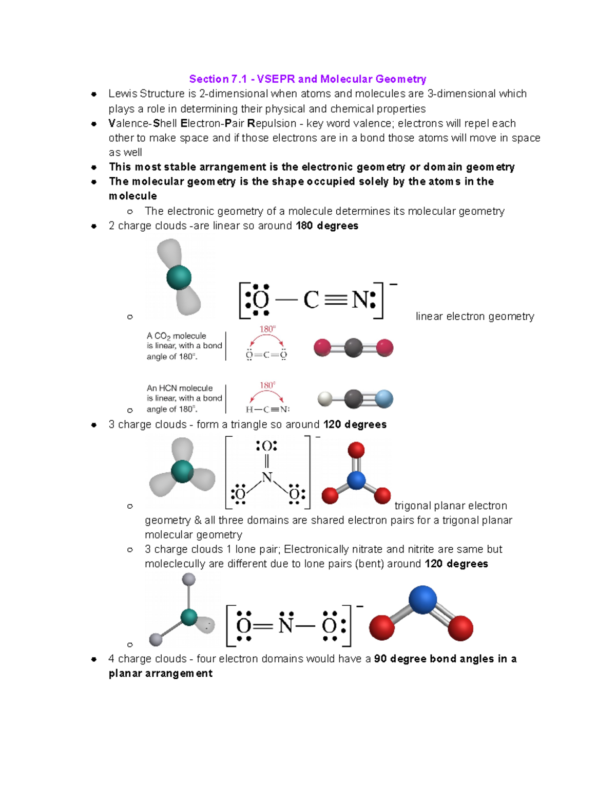 Ch.7 Molecular Shape and Bonding Theories - Section 7 - VSEPR and ...