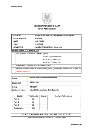 csc134 individual assignment mental health