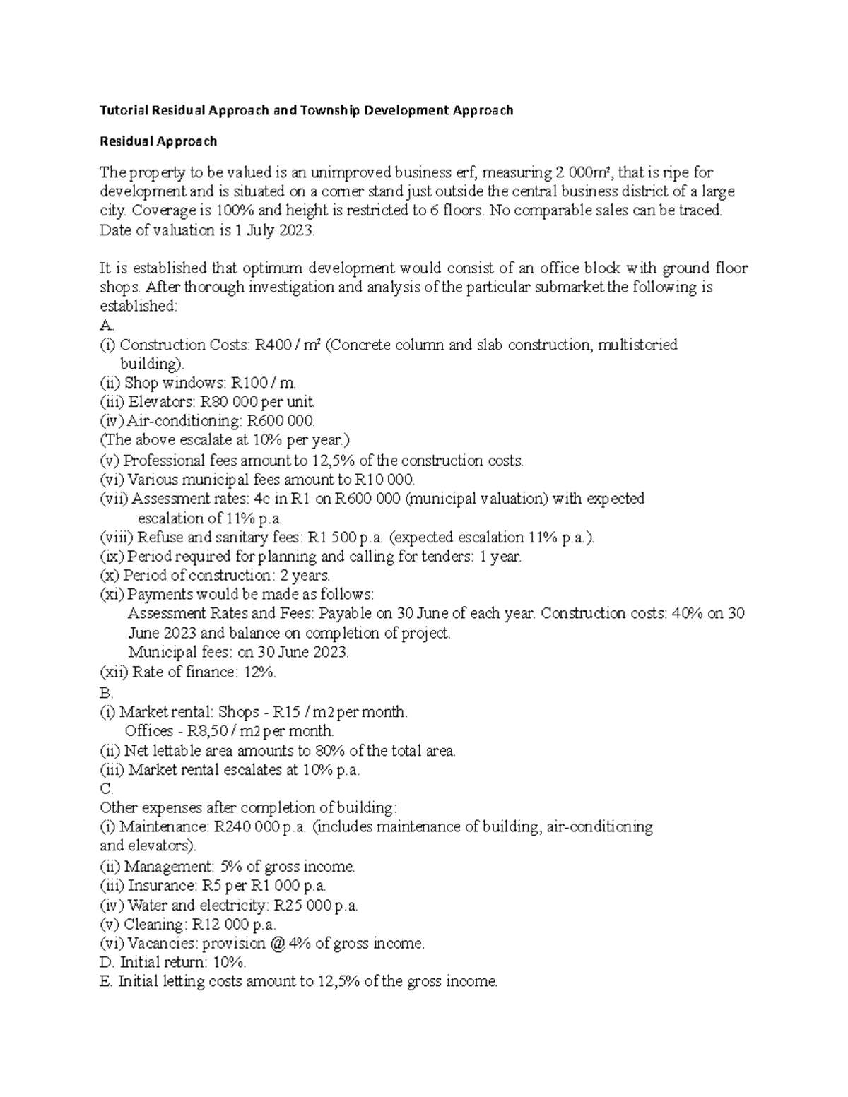 Tutorial Residual Approach - Coverage is 100% and height is restricted ...