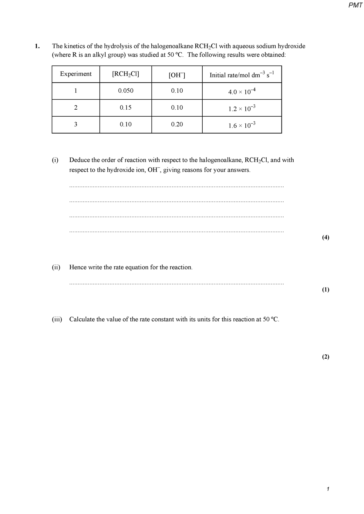 Rates of Reactions-2 - The kinetics of the hydrolysis of the ...