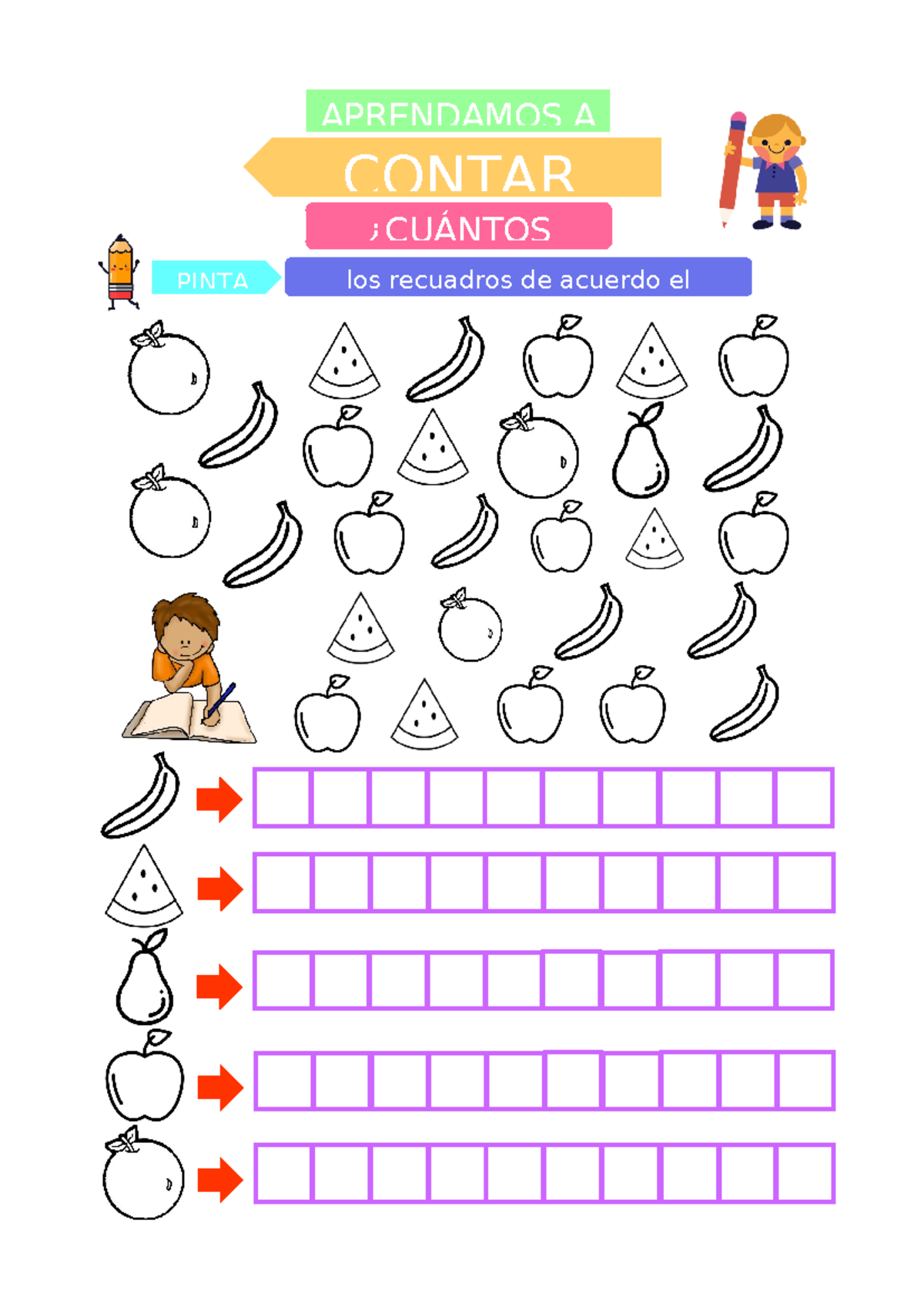 Aprendamos A Contar - Matemática - APRENDAMOS A CONTAR ¿CUÁNTOS PINTA ...