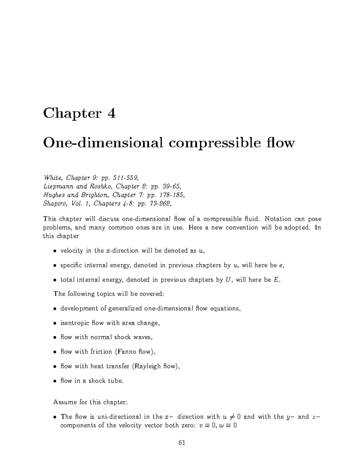 Notes 2 1 - Sandip sarkar - Chapter 4 One-dimensional compressible flow ...