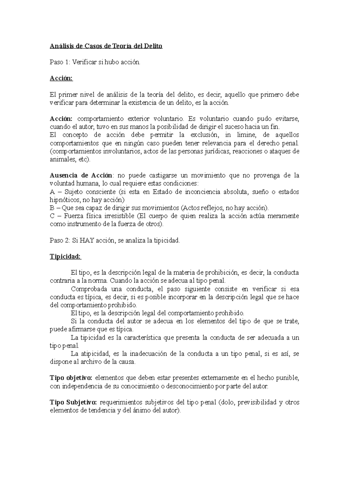 Análisis De Casos De Teoría Del Delito Análisis De Casos De Teoría Del Delito Paso 1 5383