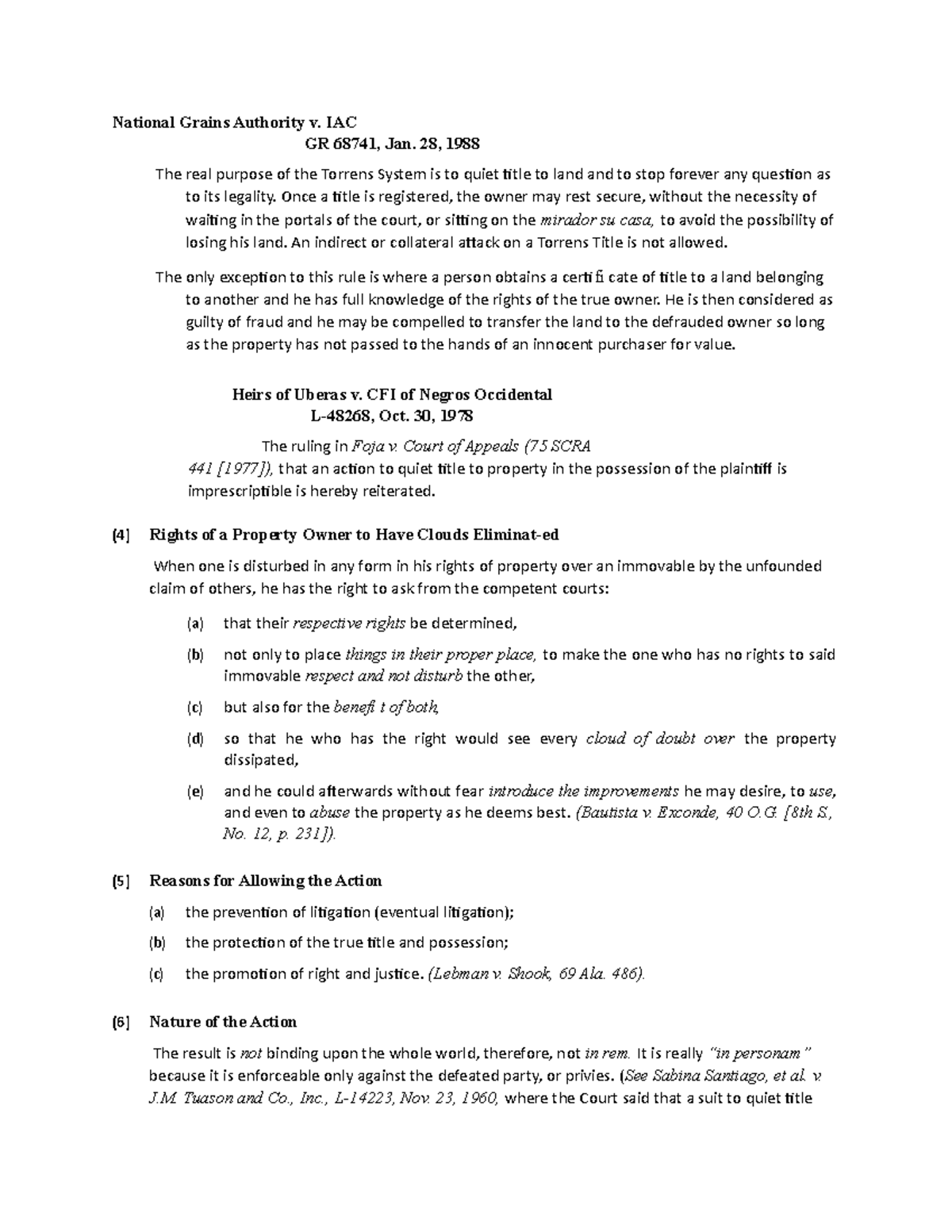 Property law m72 - National Grains Authority v. IAC GR 68741, Jan. 28 ...