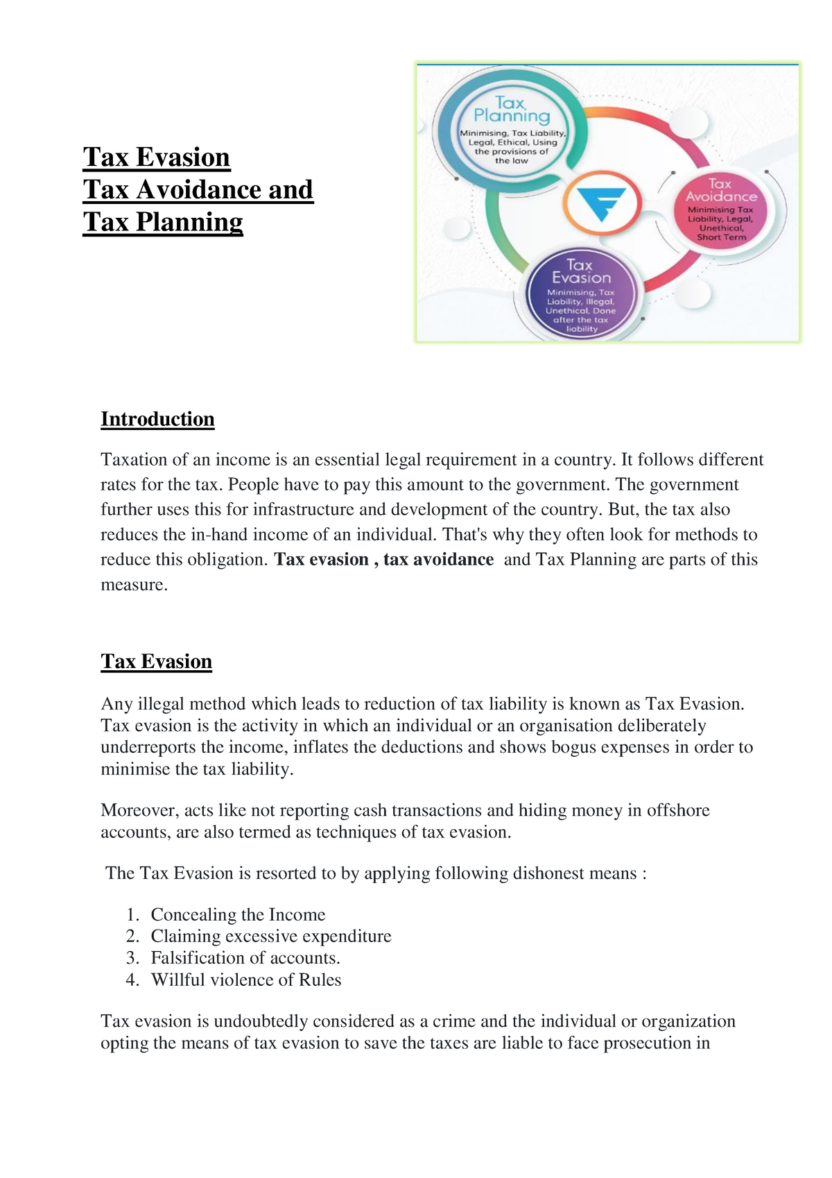 tax evasion thesis topics