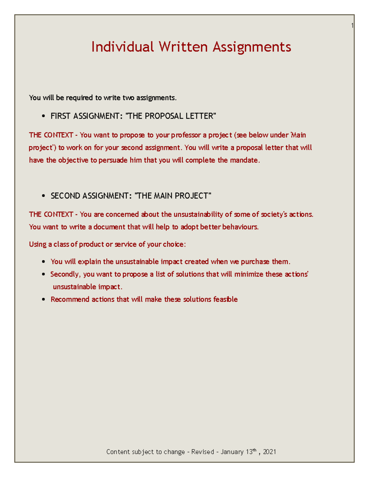 2 - Individual Written Assignments Instructions - Individual Written ...