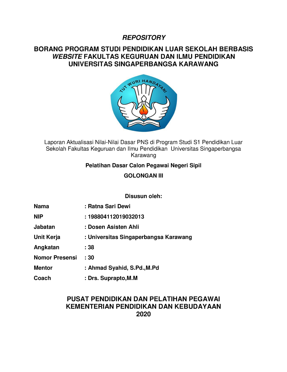 Borang Program Studi Pendidikan LUAR Sekolah Berbasis - REPOSITORY ...