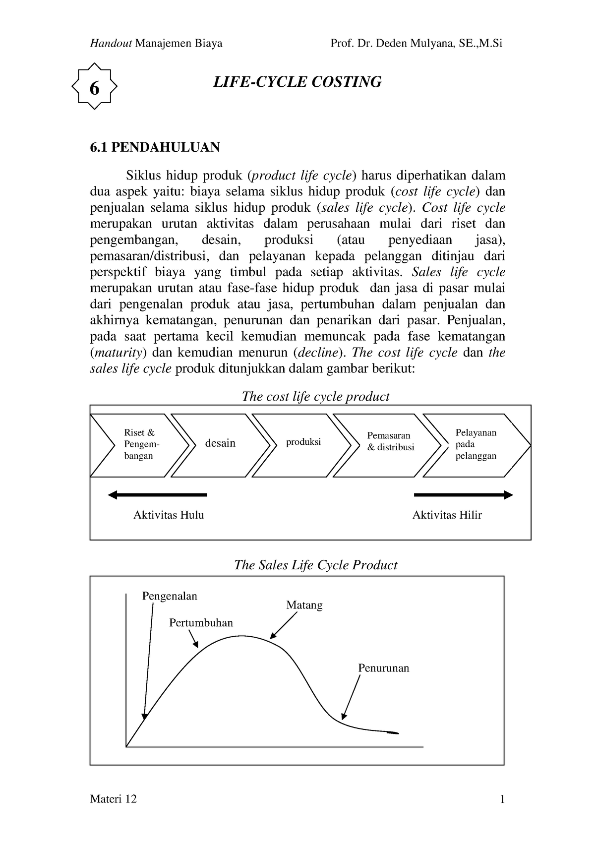 Materi M Biaya Life Cycle Costing Pendahuluan Siklus Hidup