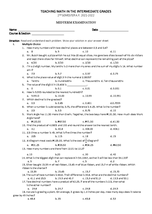 LP IN Mathematics Grade 2 - De La Salle Andres Soriano Memorial College ...