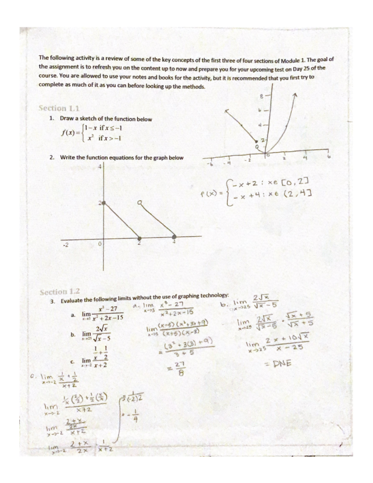 The following activity is a review of some of the key concepts of the ...