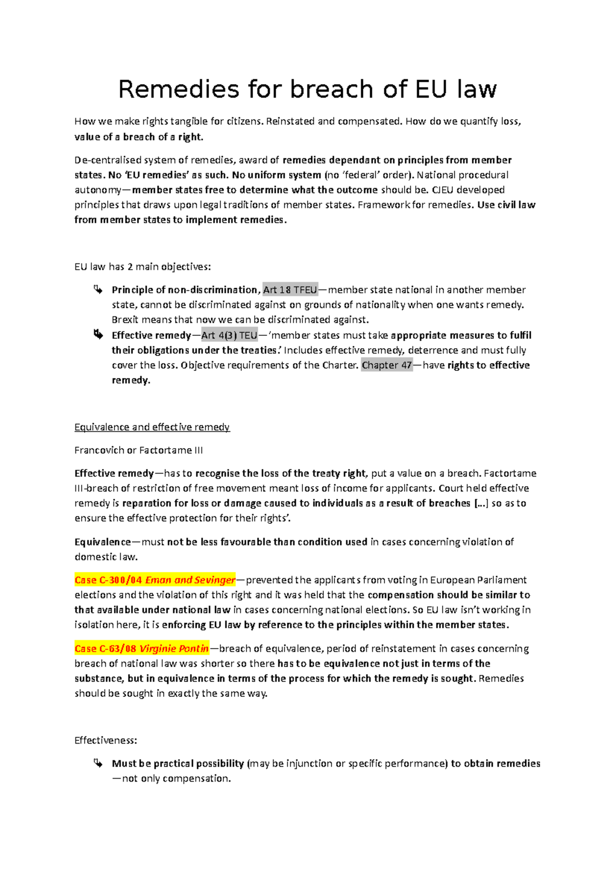 L5Remedies for breach of EU law Remedies for breach of EU law How we
