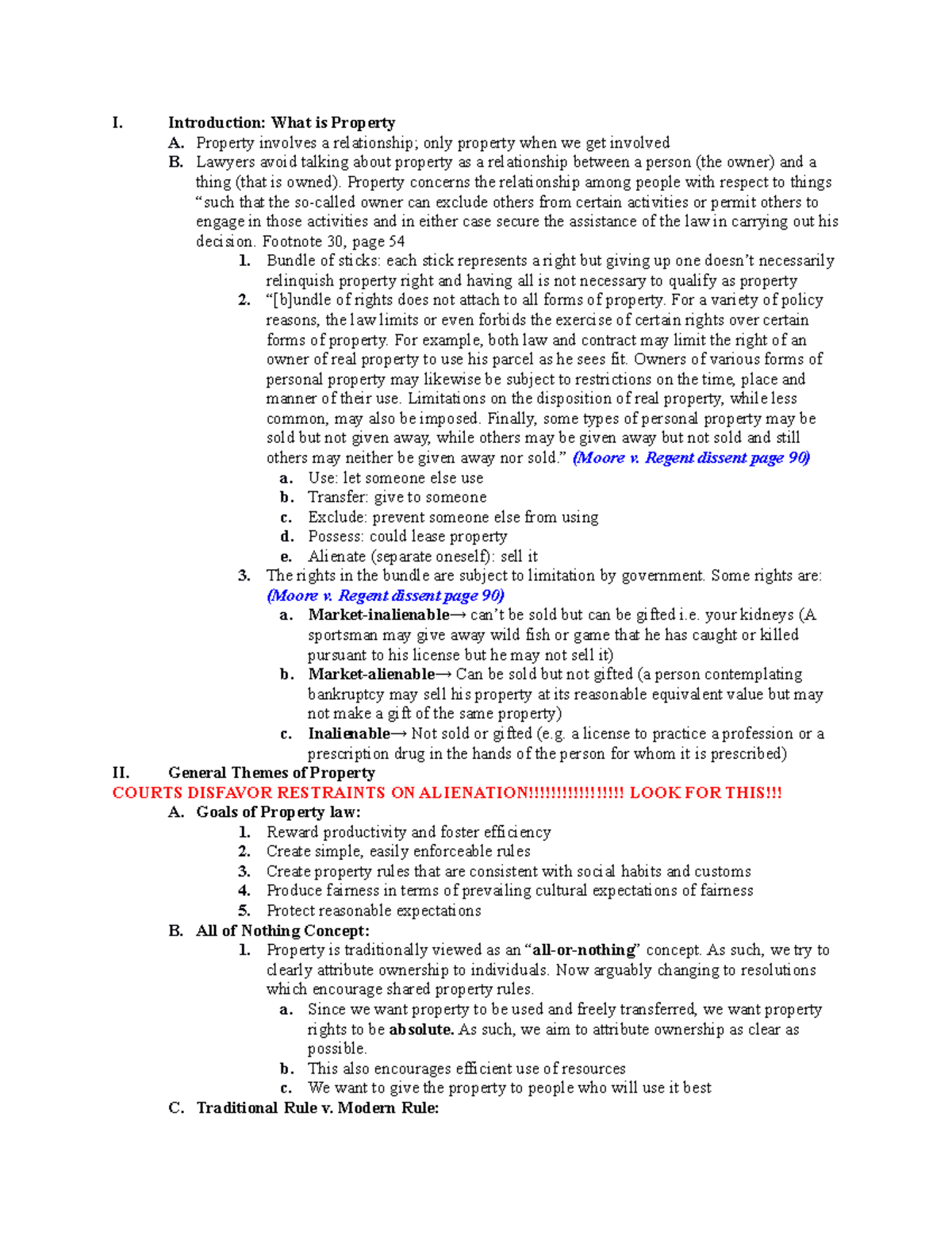 Property Law Outline 3 I. Introduction What is Property A