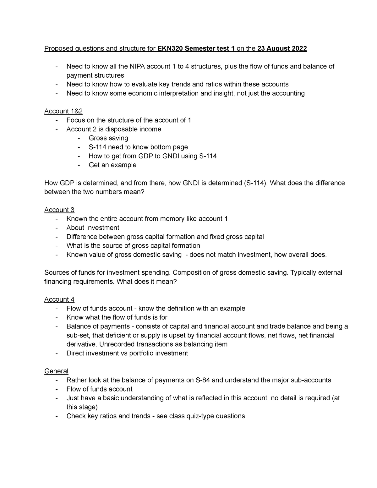 EKN320 Semester Test 1 Scope - Proposed Questions And Structure For ...