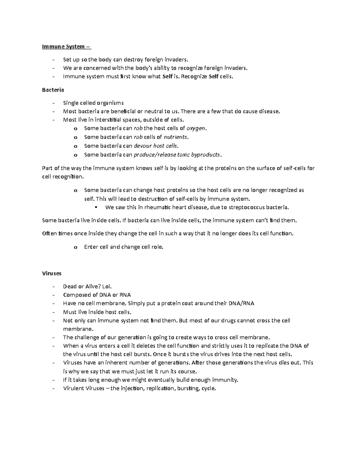 Human Structure and Function Exam3 Pt1 Notes - Immune System – Set up ...