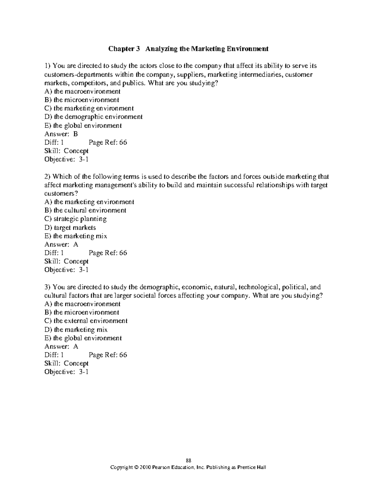 Kotler Chapter 3 - Preguntas - 88 Chapter 3 Analyzing the Marketing ...