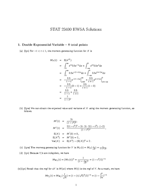 Hw5Bsol - Solution - STAT 23400 Homework 5B Solutions Problems To Turn ...