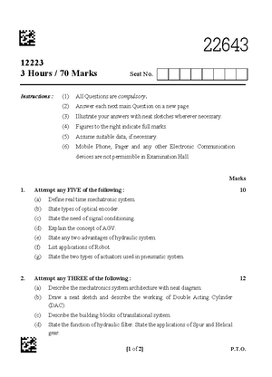 17660 - G scheme mechatronics paper - 17660 [1 of 4] P.T. 11920 3 Hours ...
